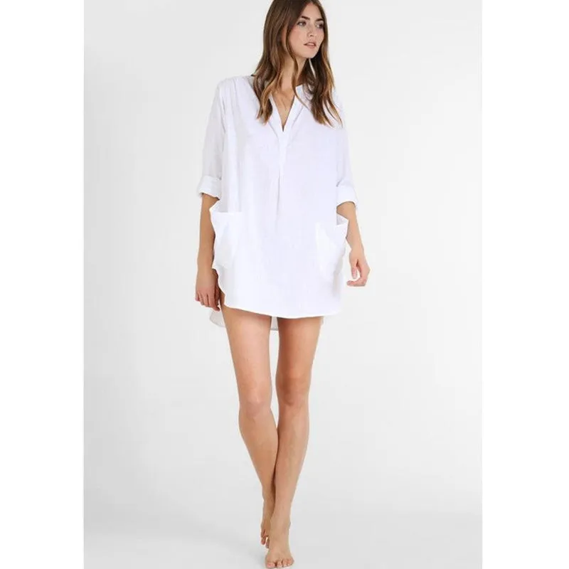 Cotton Stand Collar Side Pocket Shirt