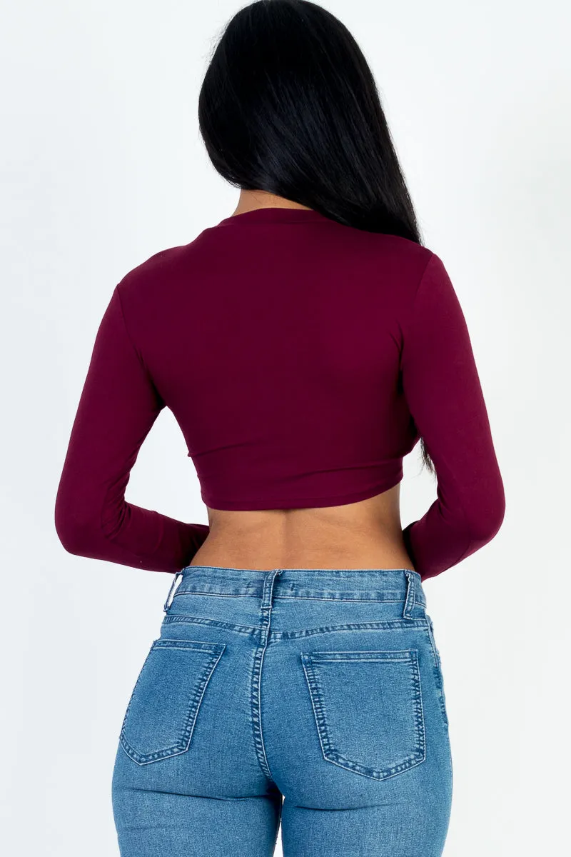 Crew Neck Long Sleeve Cropped Top (CAPELLA)