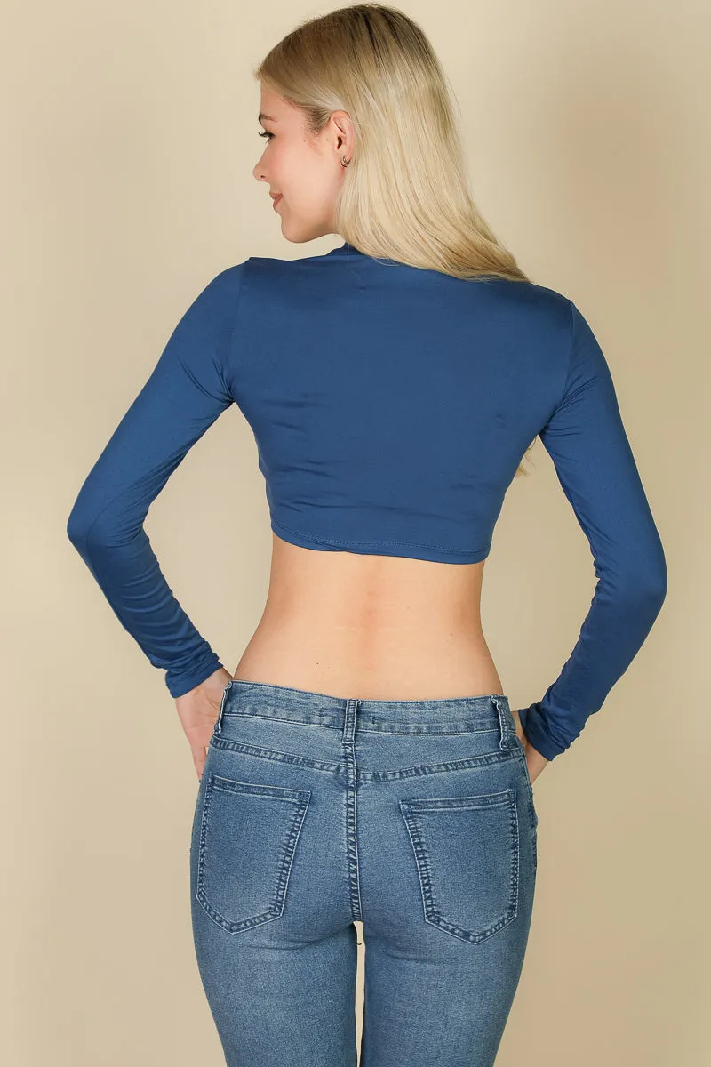 Crew Neck Long Sleeve Cropped Top (CAPELLA)