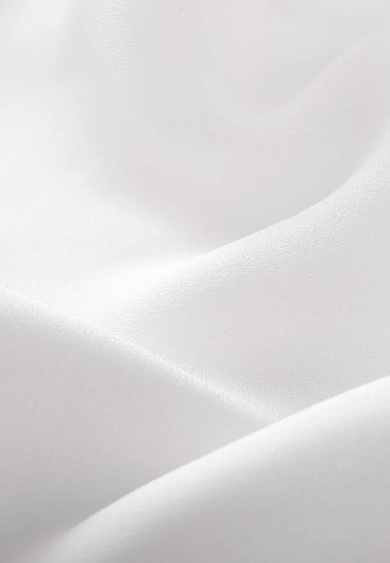 Crystal-embellished Ruffle-collar Frayed-detail Chiffon Blouse