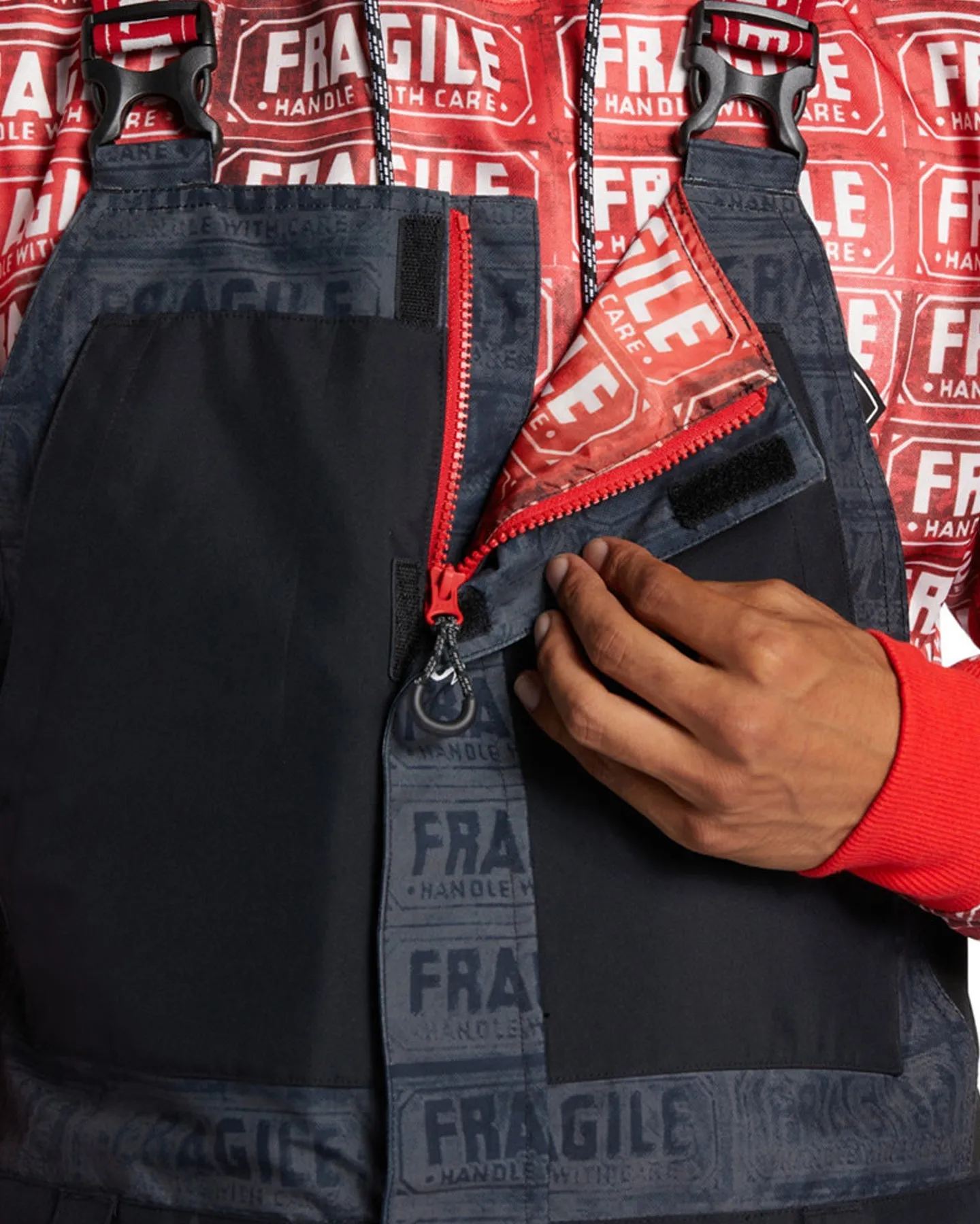 DC X Andy Warhol Shadow Technical Snow Bib Pants - Black Fragile
