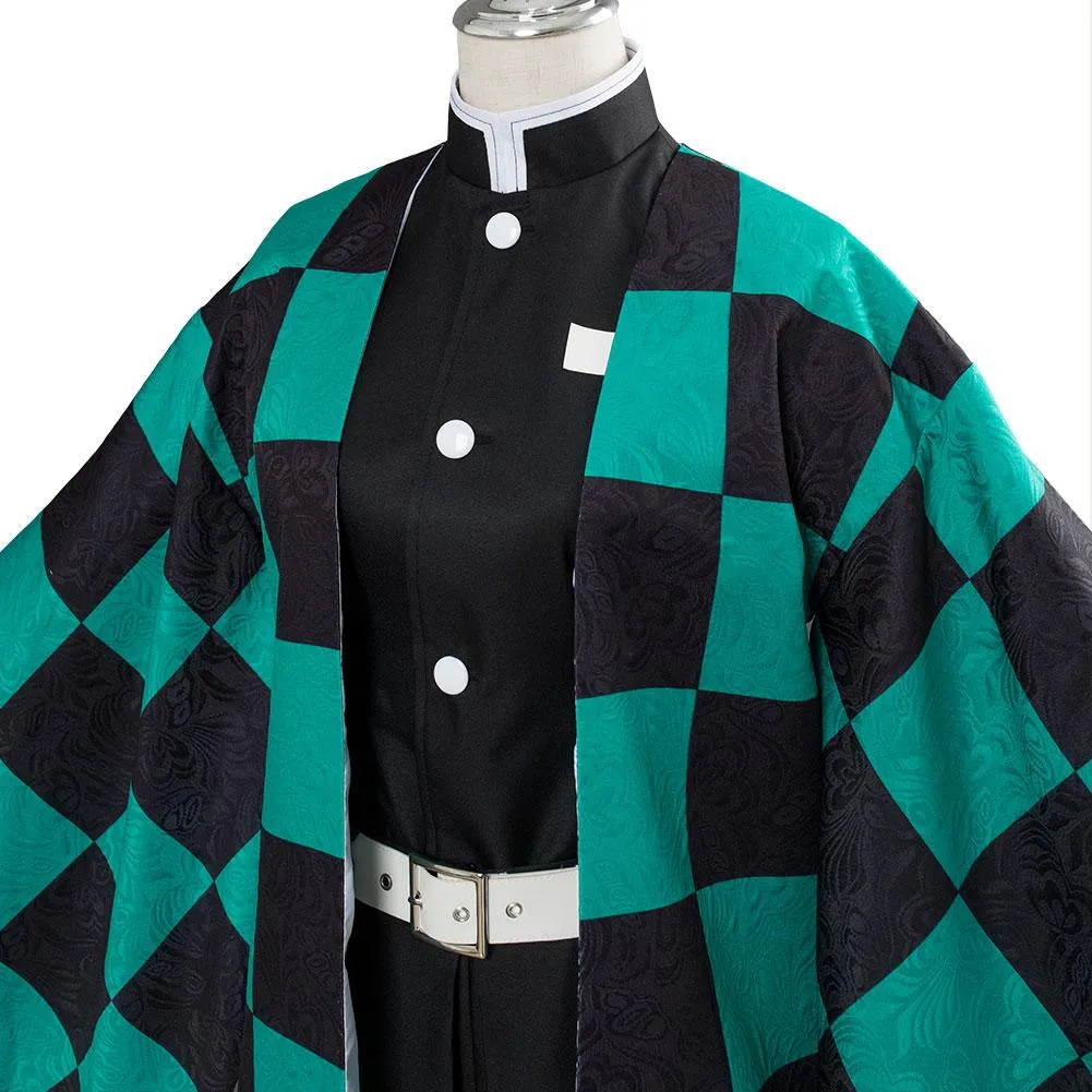 Demon Slayer Kamado Tanjirou Outfit Cosplay Costume Halloween Carnival Suit