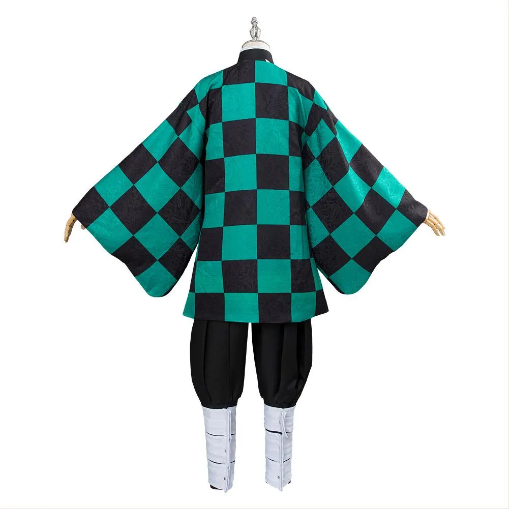 Demon Slayer Kamado Tanjirou Outfit Cosplay Costume Halloween Carnival Suit