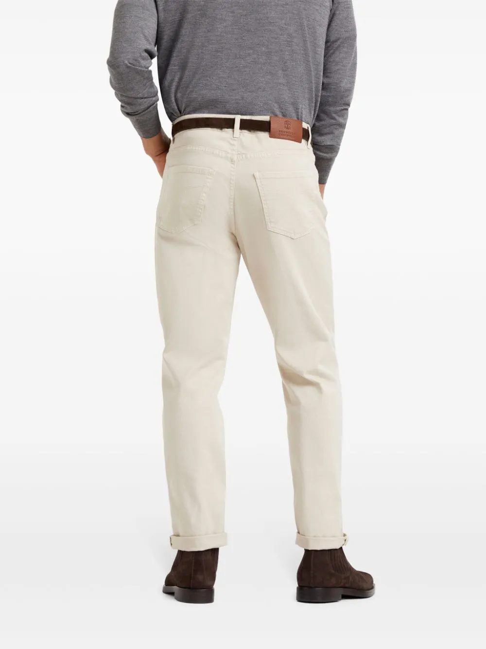 Denim cotton trousers