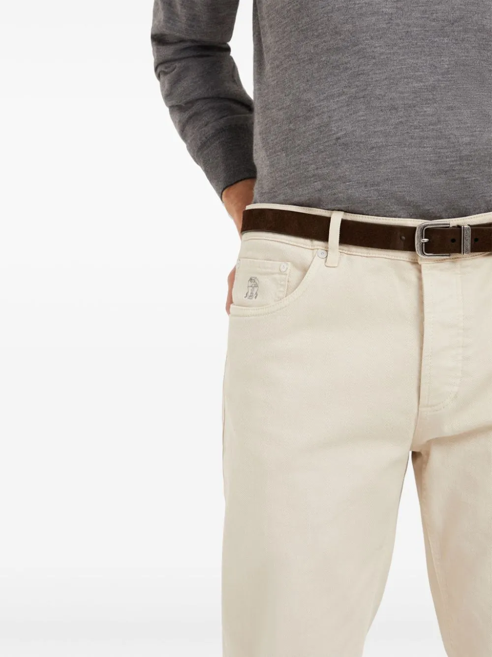 Denim cotton trousers