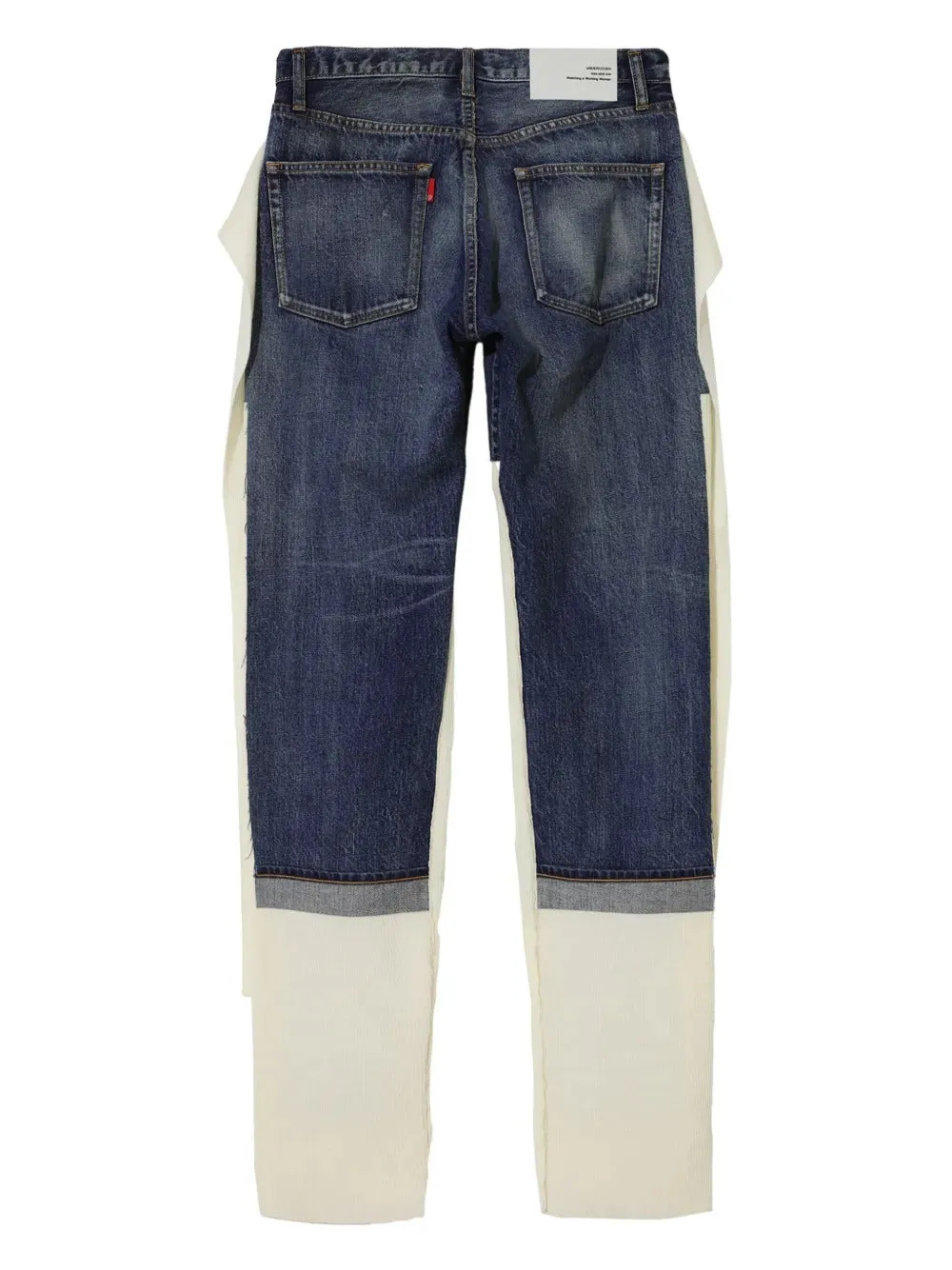 distressed straight-leg trousers