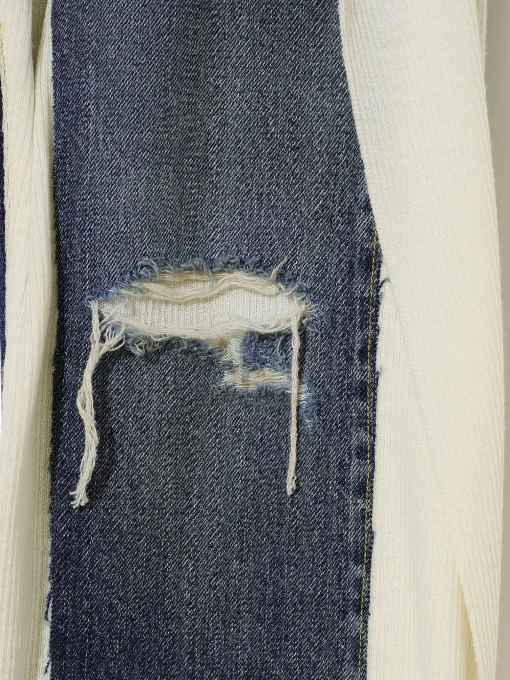 distressed straight-leg trousers