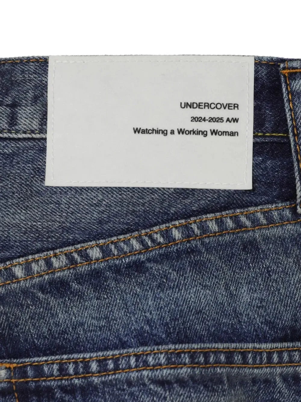 distressed straight-leg trousers