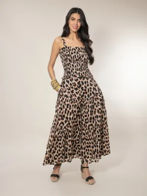 Dominica Tiered Skirt - Leopard