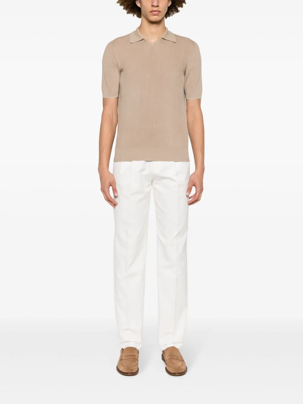 Double darts cotton trousers