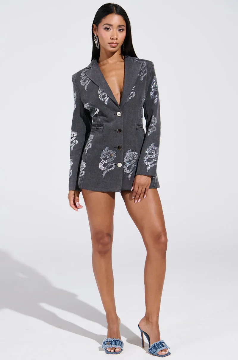 DRAGON SENSE EMBELLISHED BLAZER