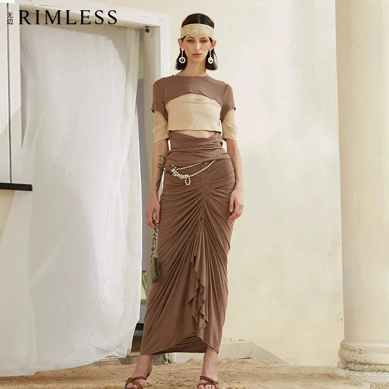 Draped High-Waisted Skirt