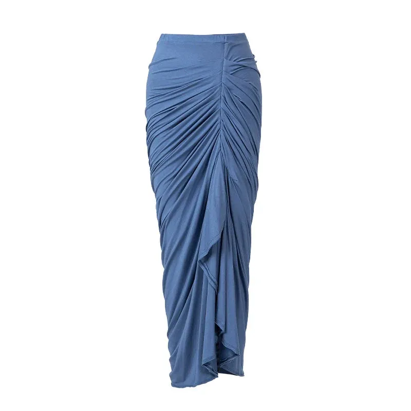 Draped High-Waisted Skirt