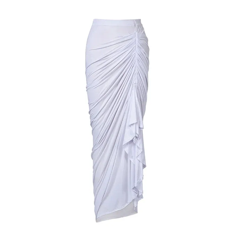 Draped High-Waisted Skirt