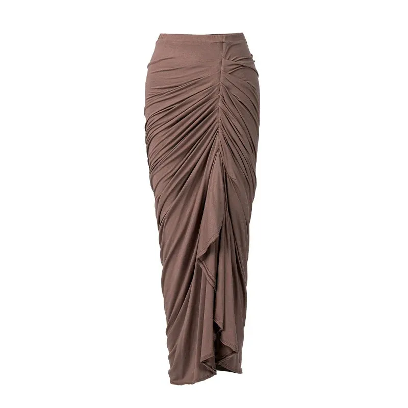 Draped High-Waisted Skirt