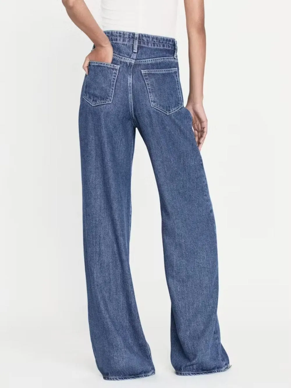 Drawstring Wide Leg Jeans