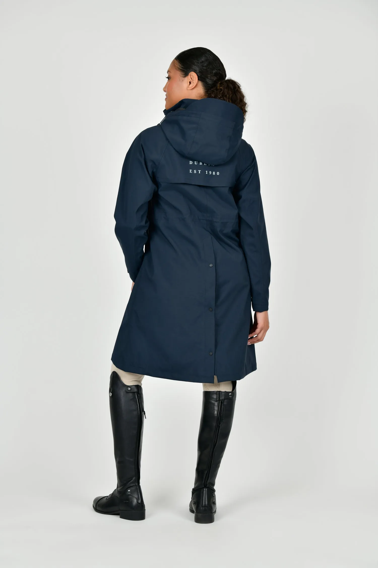 Dublin Navy Rowan Waterproof Riding Coat