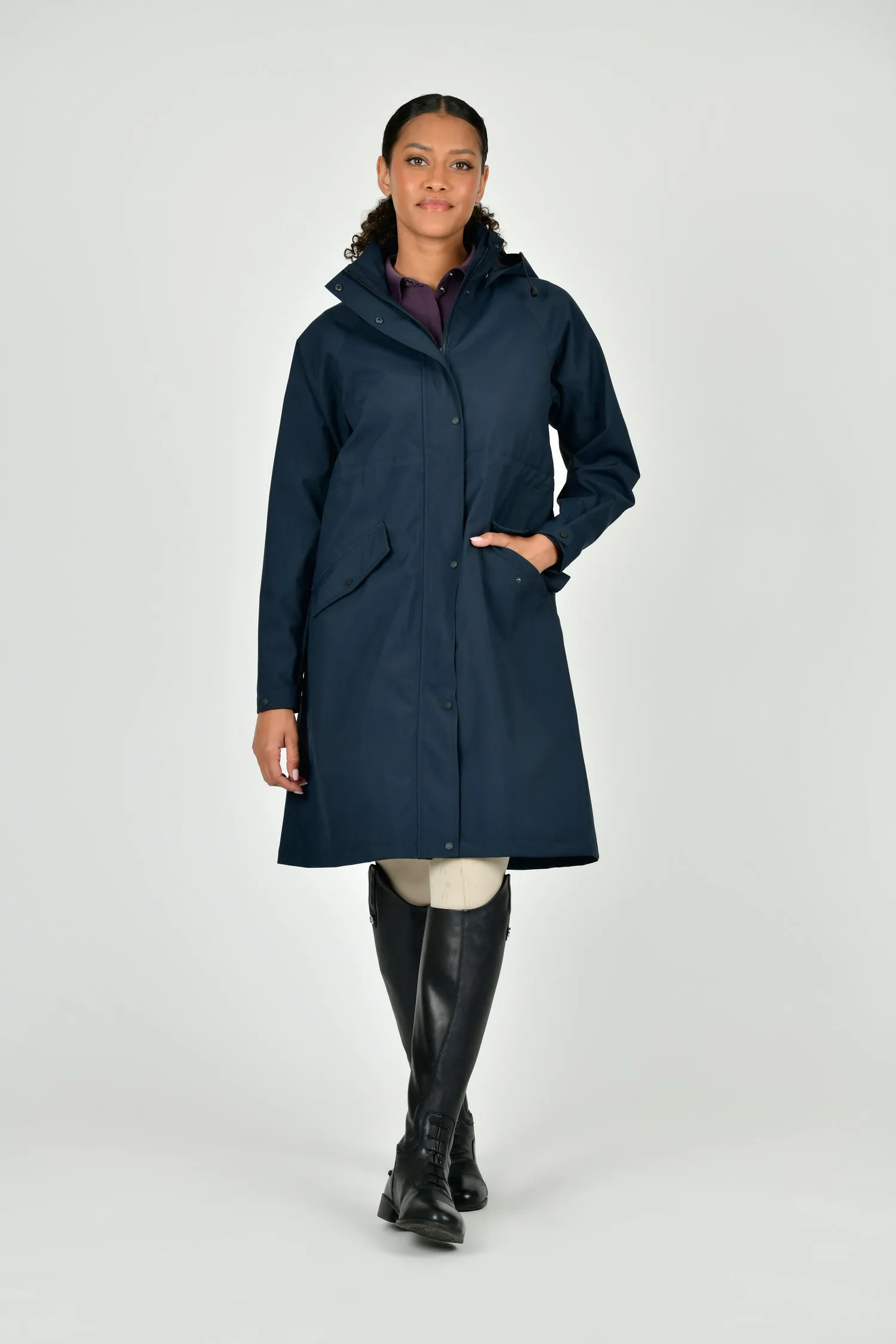 Dublin Navy Rowan Waterproof Riding Coat