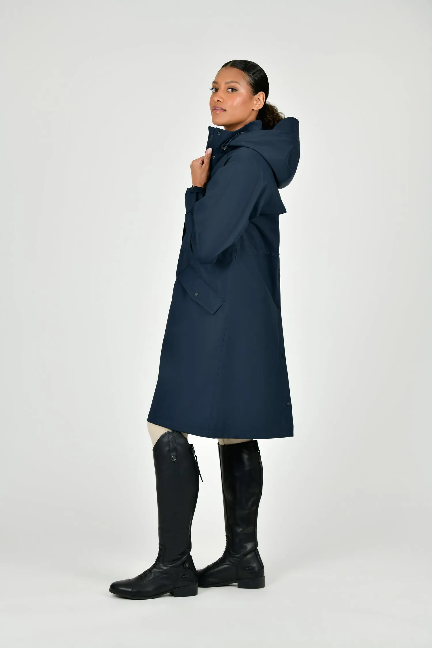 Dublin Navy Rowan Waterproof Riding Coat