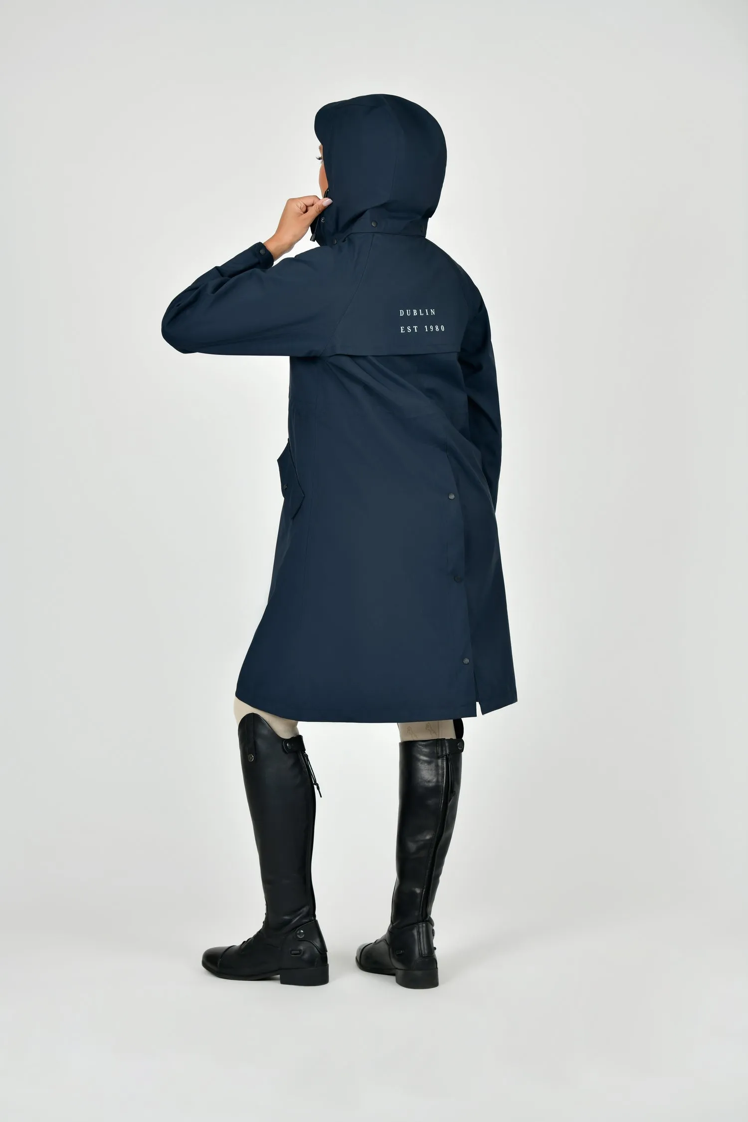 Dublin Navy Rowan Waterproof Riding Coat