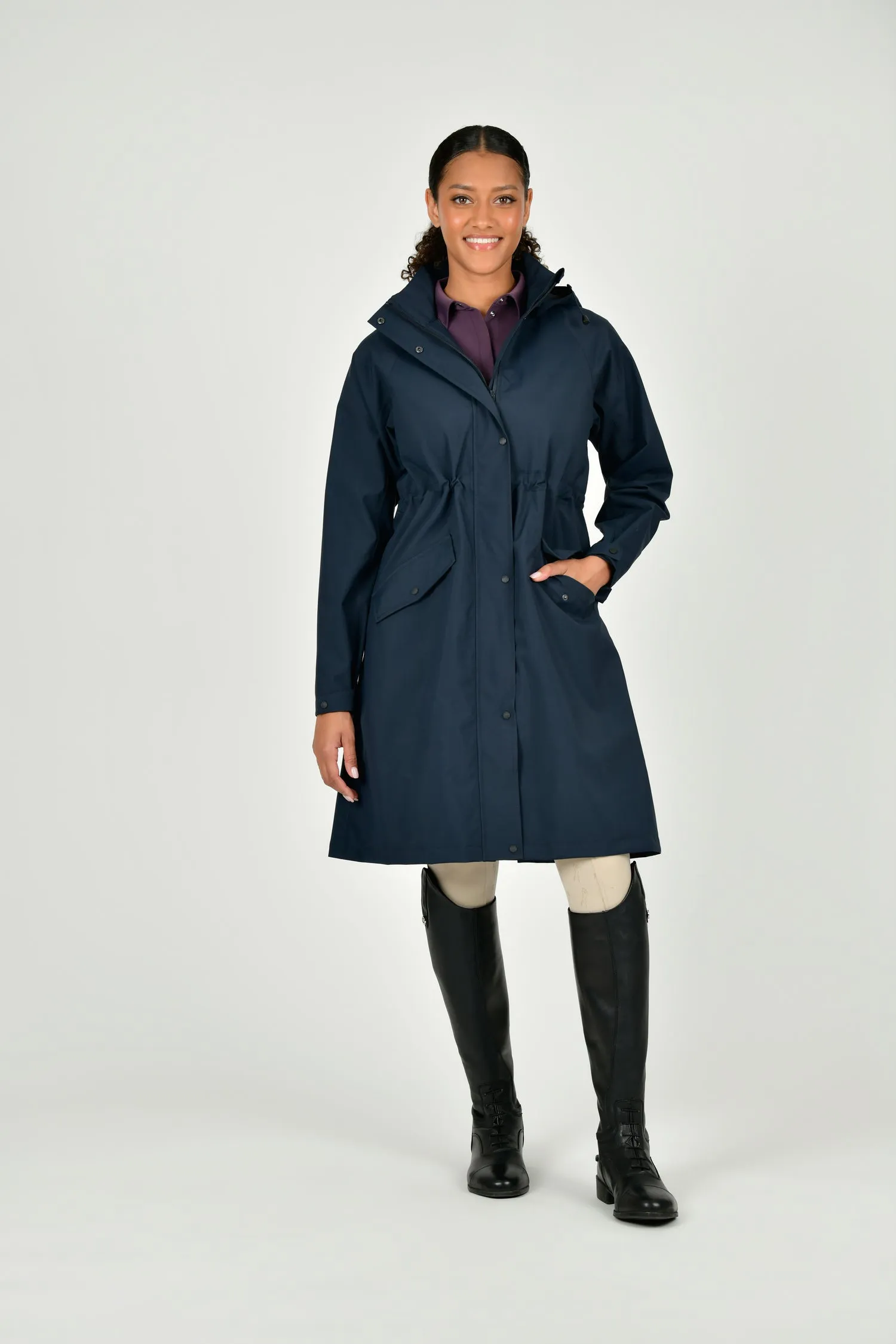 Dublin Navy Rowan Waterproof Riding Coat