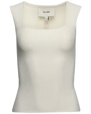 Ecru Square Neck Top