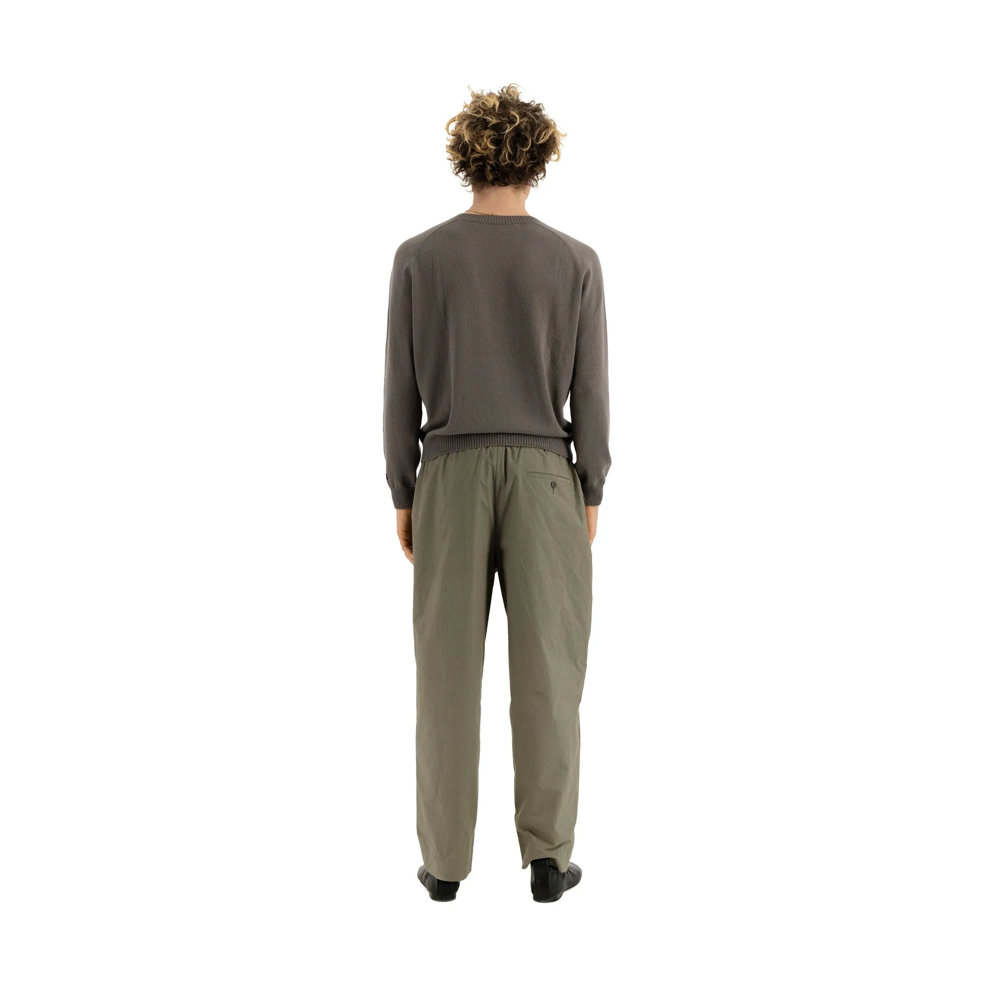 Ed Unlined Cotton Drawstring Trousers Weimaraner Grey