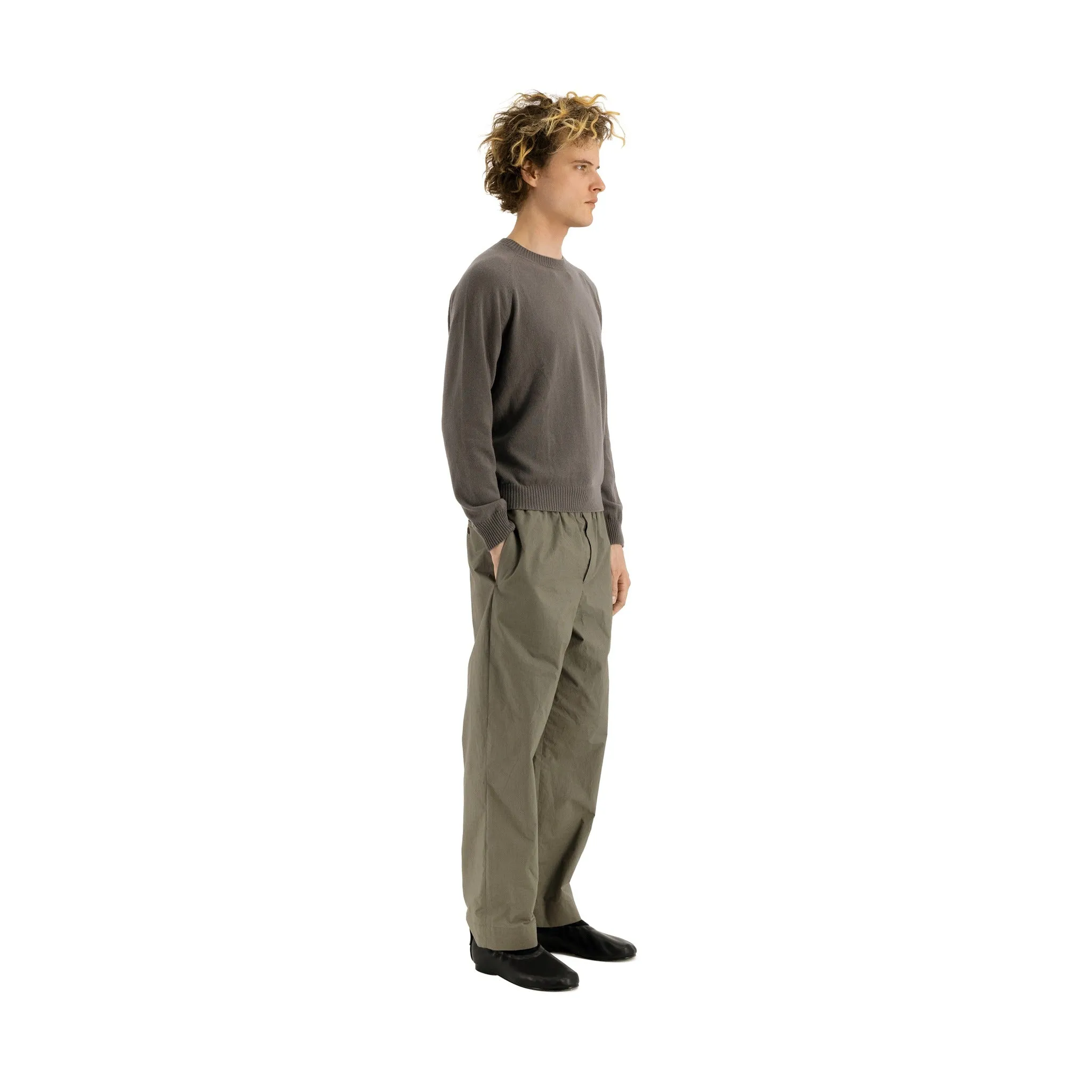 Ed Unlined Cotton Drawstring Trousers Weimaraner Grey