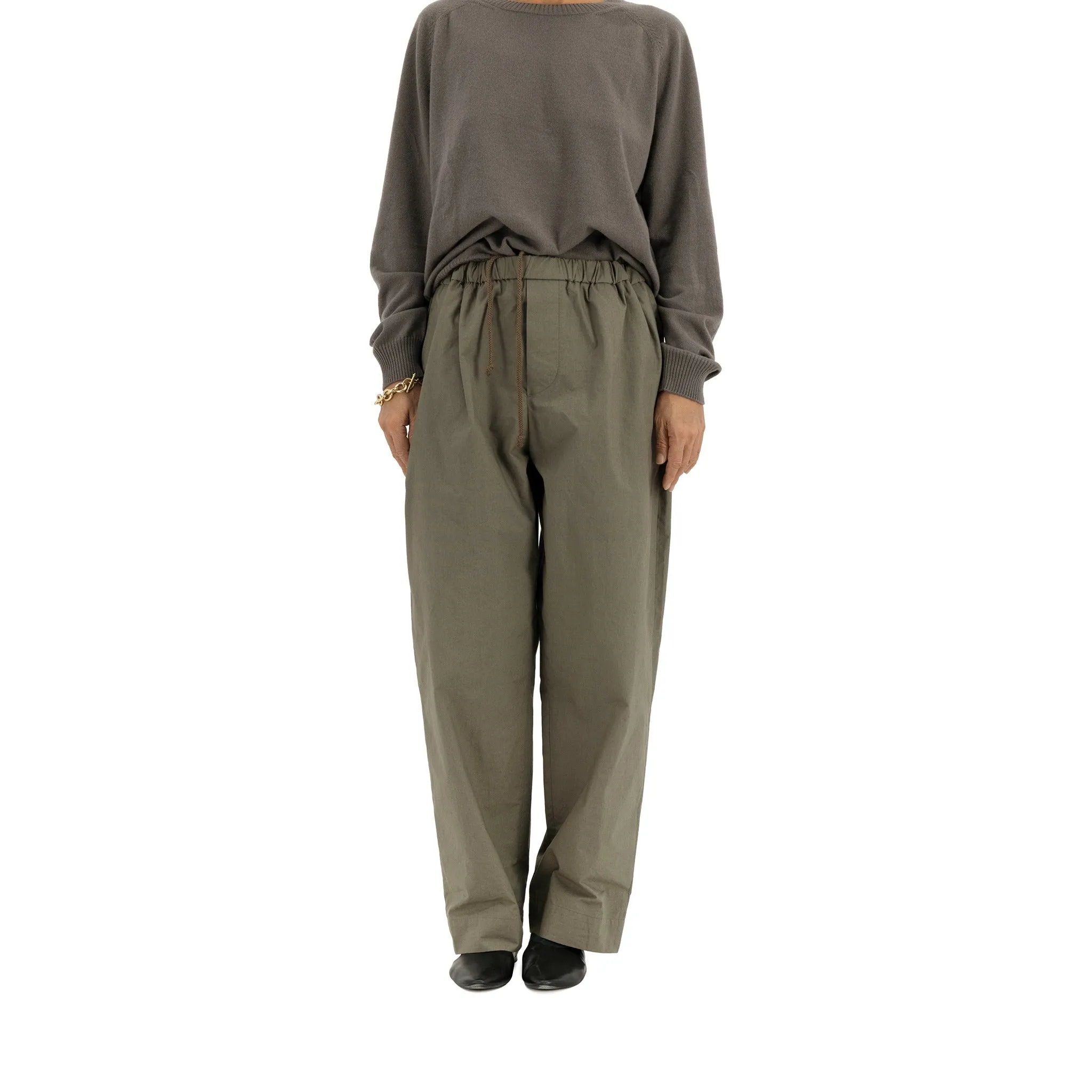 Ed Unlined Cotton Drawstring Trousers Weimaraner Grey