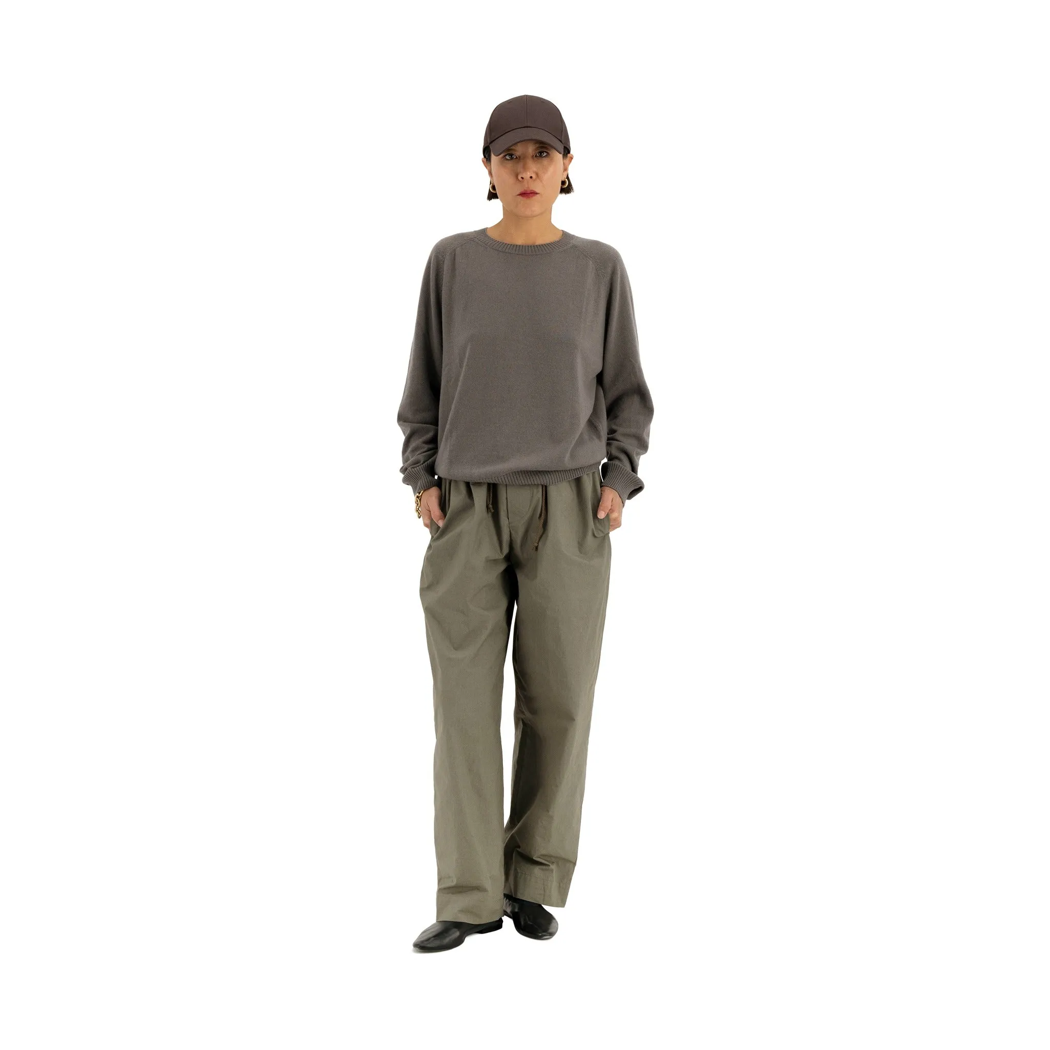 Ed Unlined Cotton Drawstring Trousers Weimaraner Grey