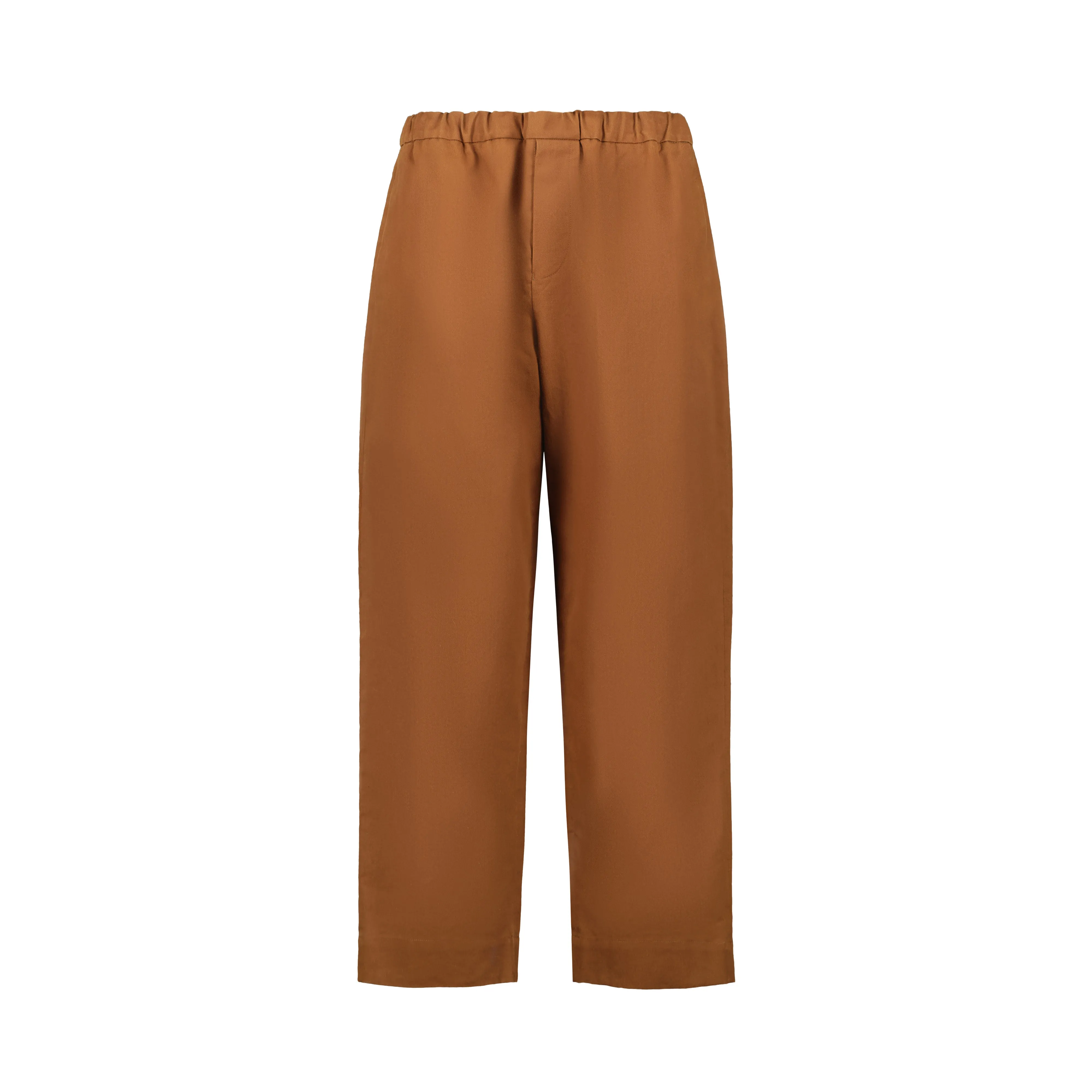Ed Unlined Drawstring Trousers Rust Brown