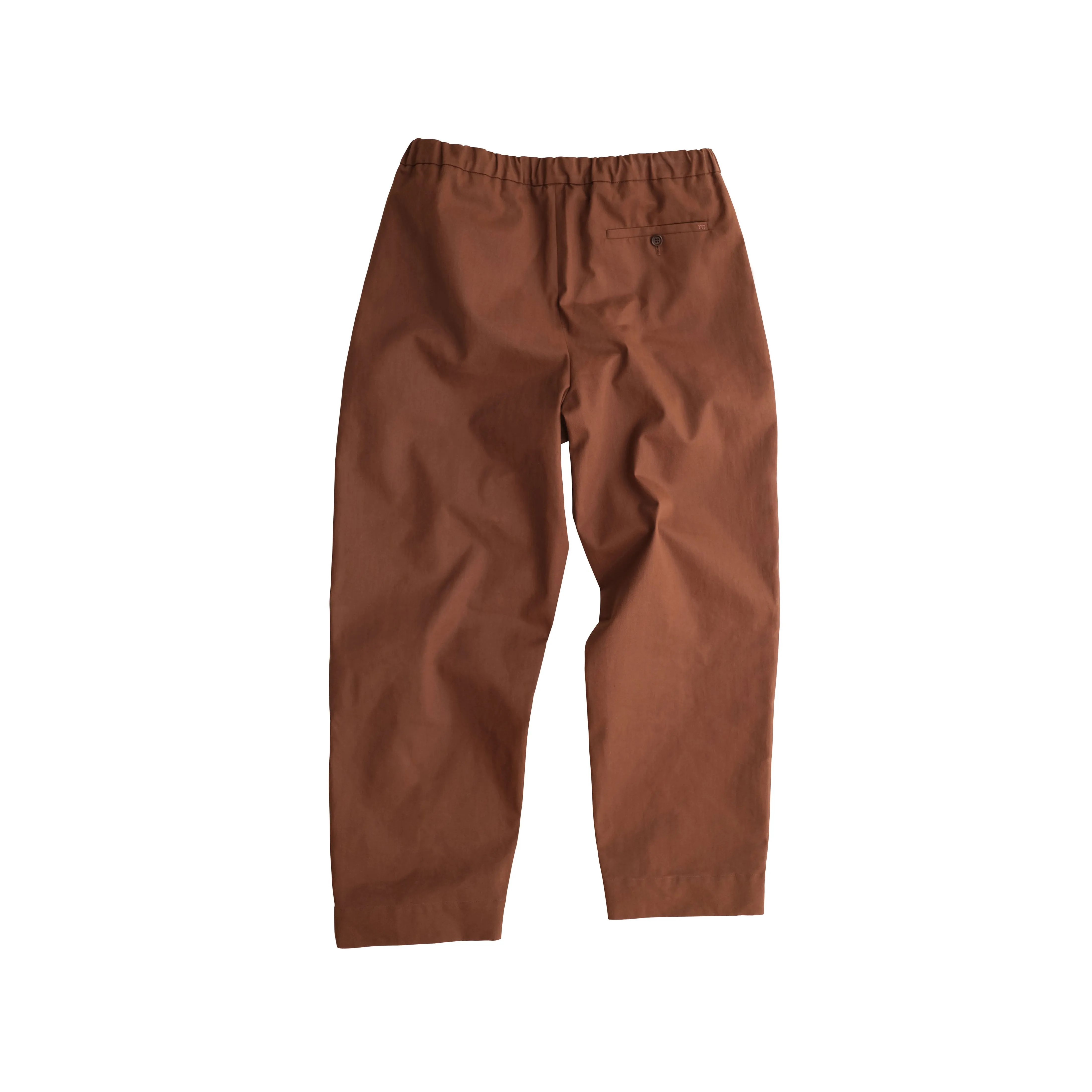 Ed Unlined Drawstring Trousers Rust Brown