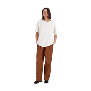 Ed Unlined Drawstring Trousers Rust Brown