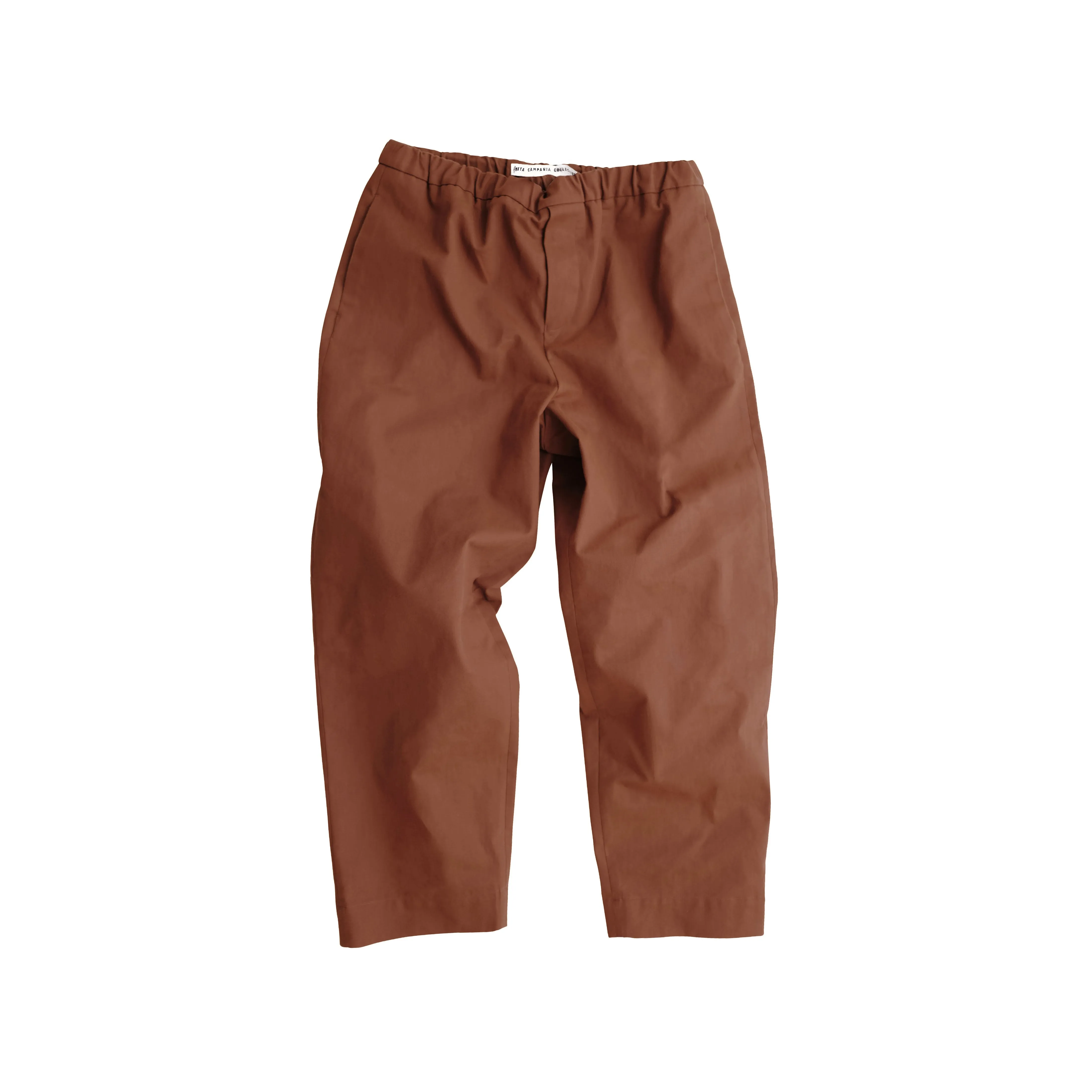 Ed Unlined Drawstring Trousers Rust Brown