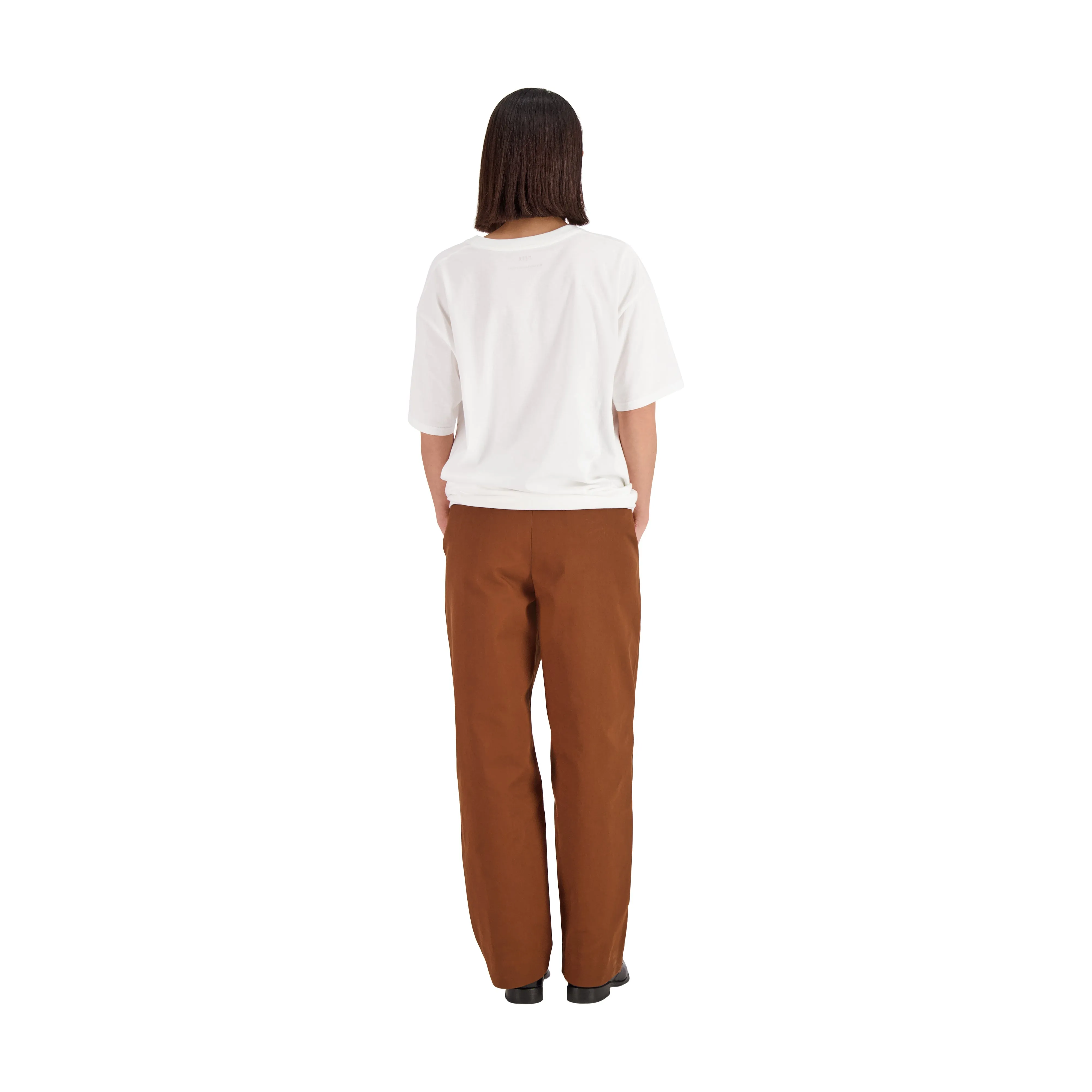 Ed Unlined Drawstring Trousers Rust Brown