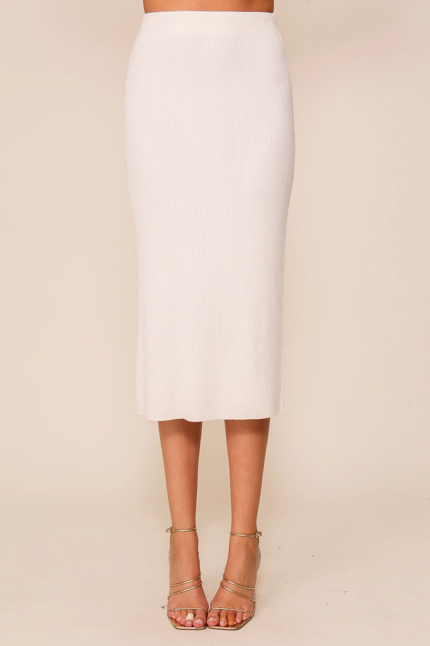 Elastic High Waisted Sweater Ribbed Knit Skirt MS1434