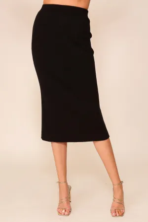 Elastic High Waisted Sweater Ribbed Knit Skirt MS1434