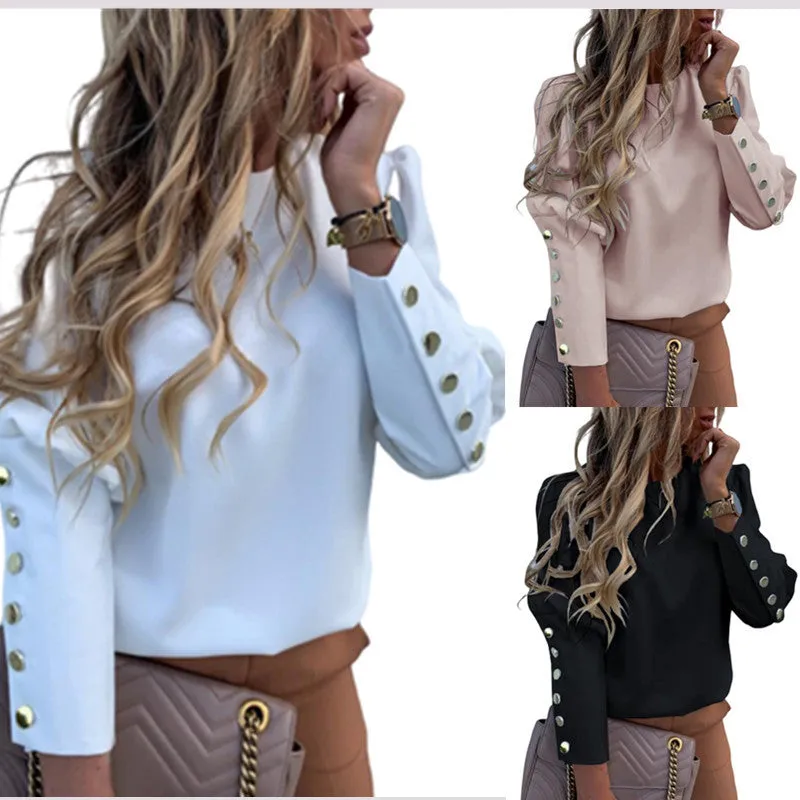 Elegant Button Women's Blouse
