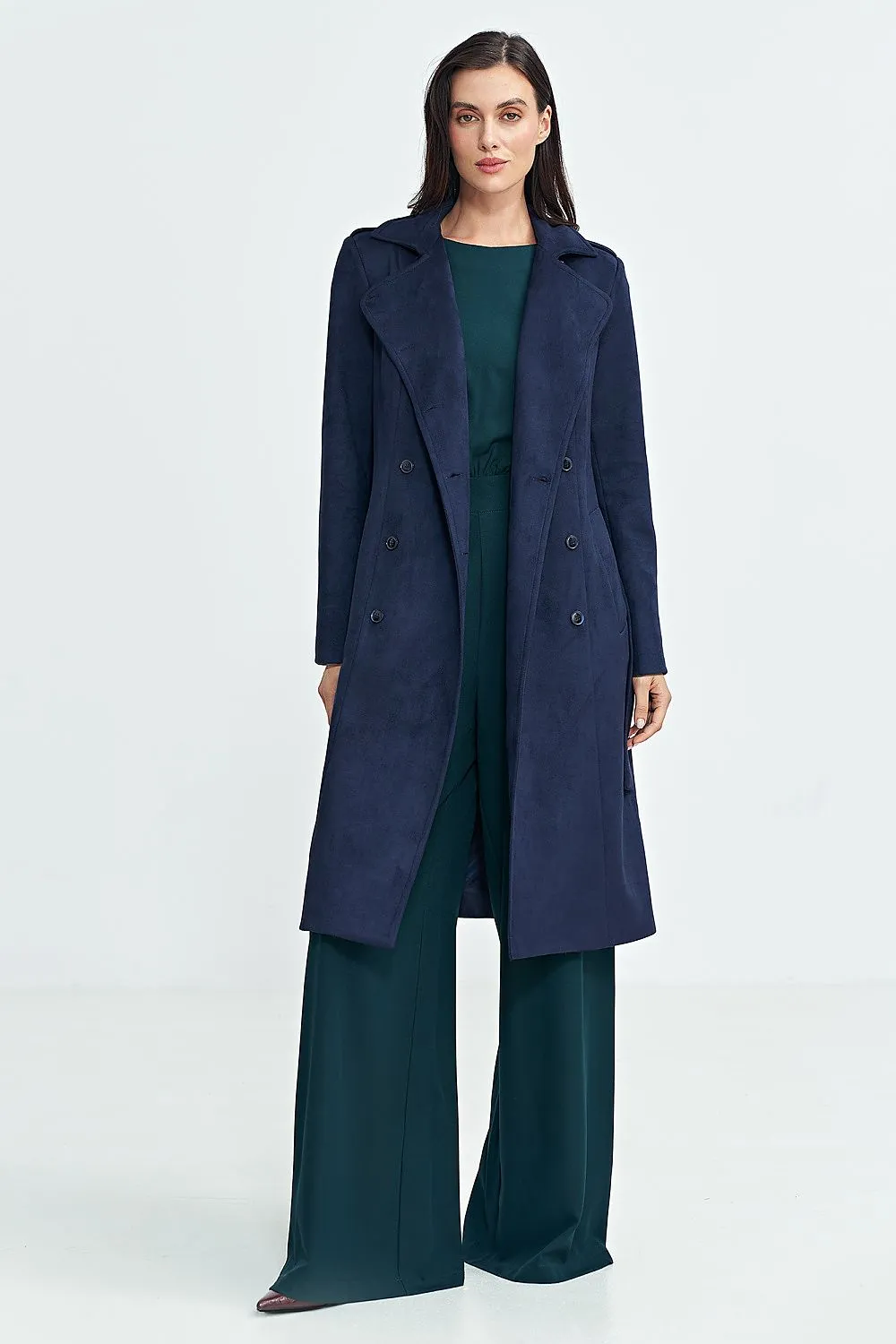 Elegant Longline Military Coat