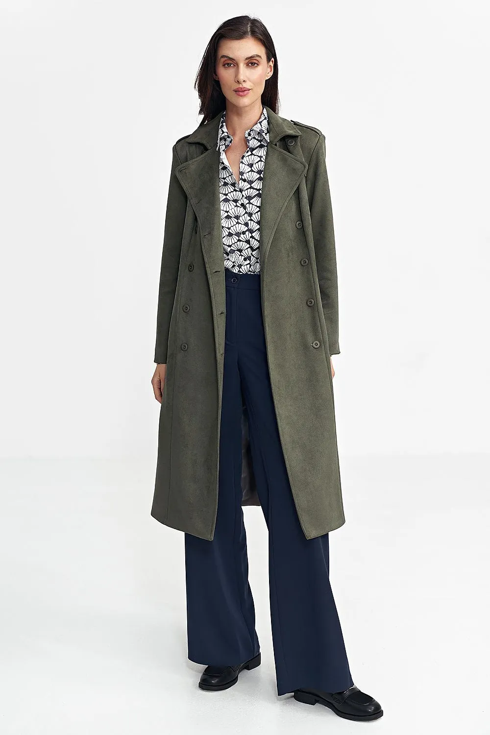 Elegant Longline Military Coat