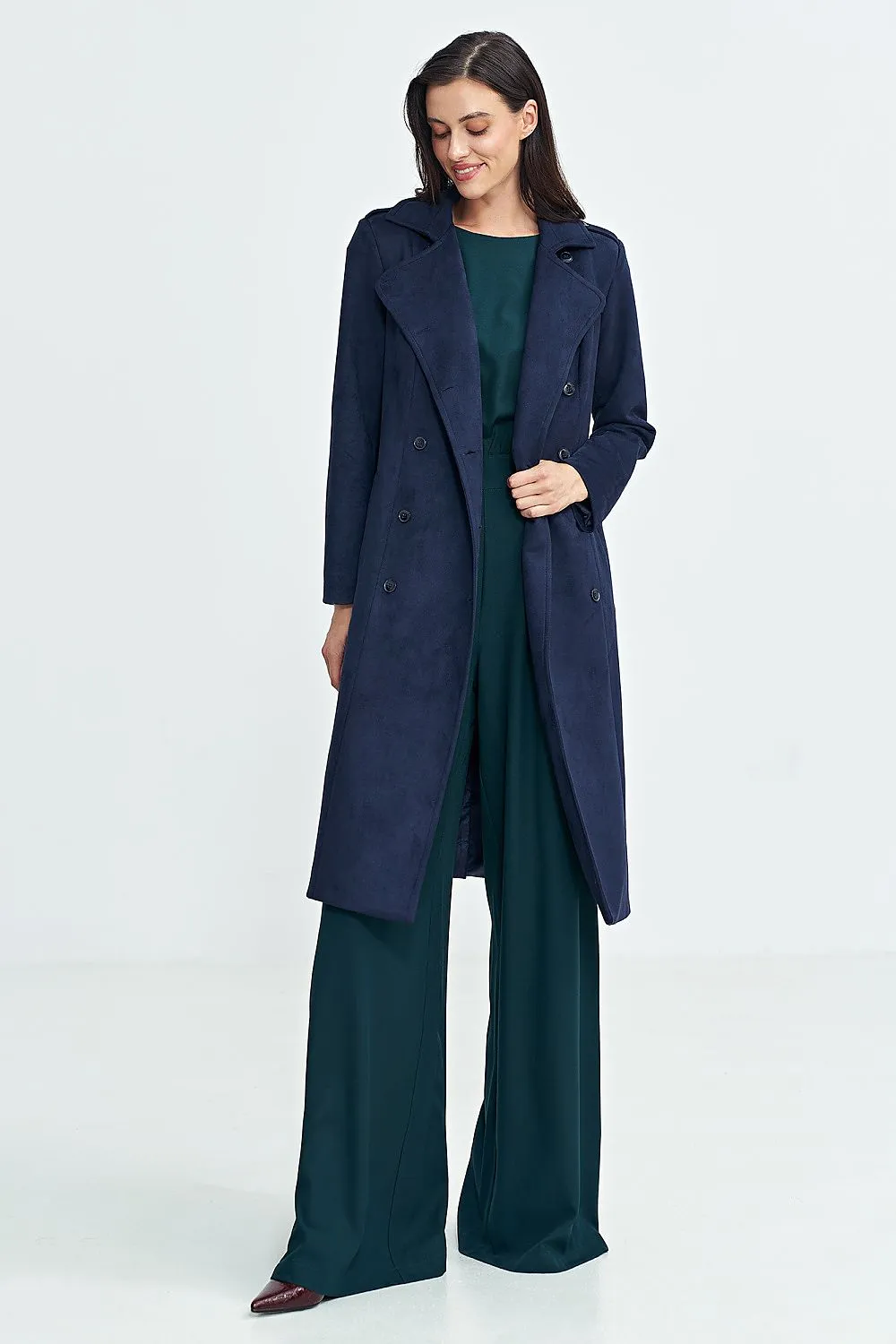 Elegant Longline Military Coat