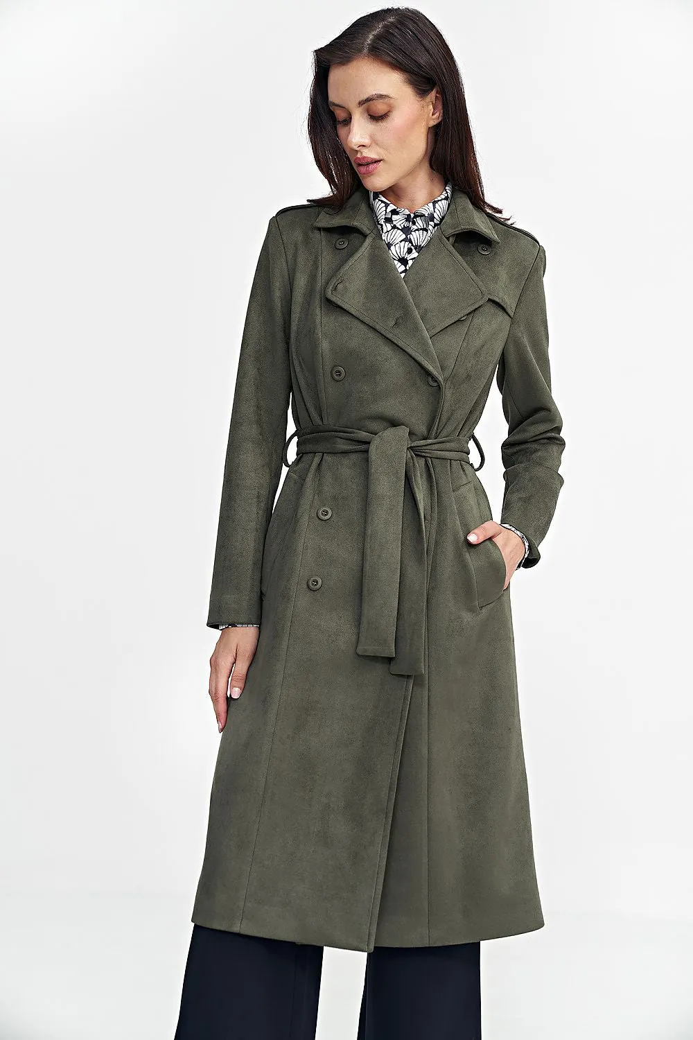 Elegant Longline Military Coat