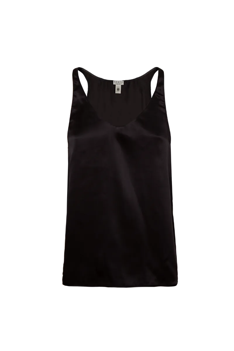 ELSE BLACK: V-NECK TOP IN ORGANIC SILK