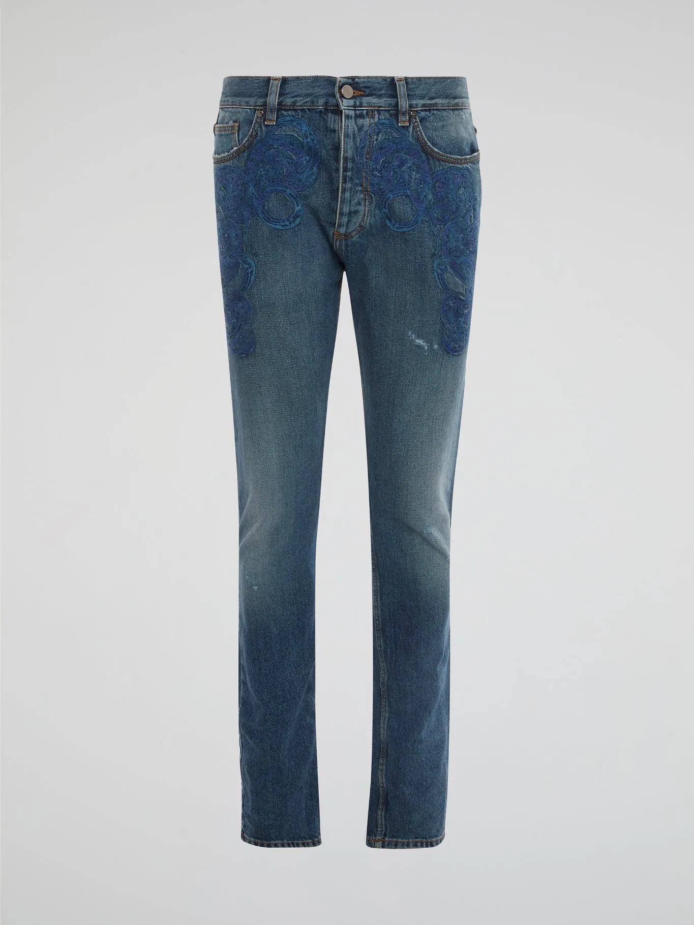Embroidered Skinny Jeans
