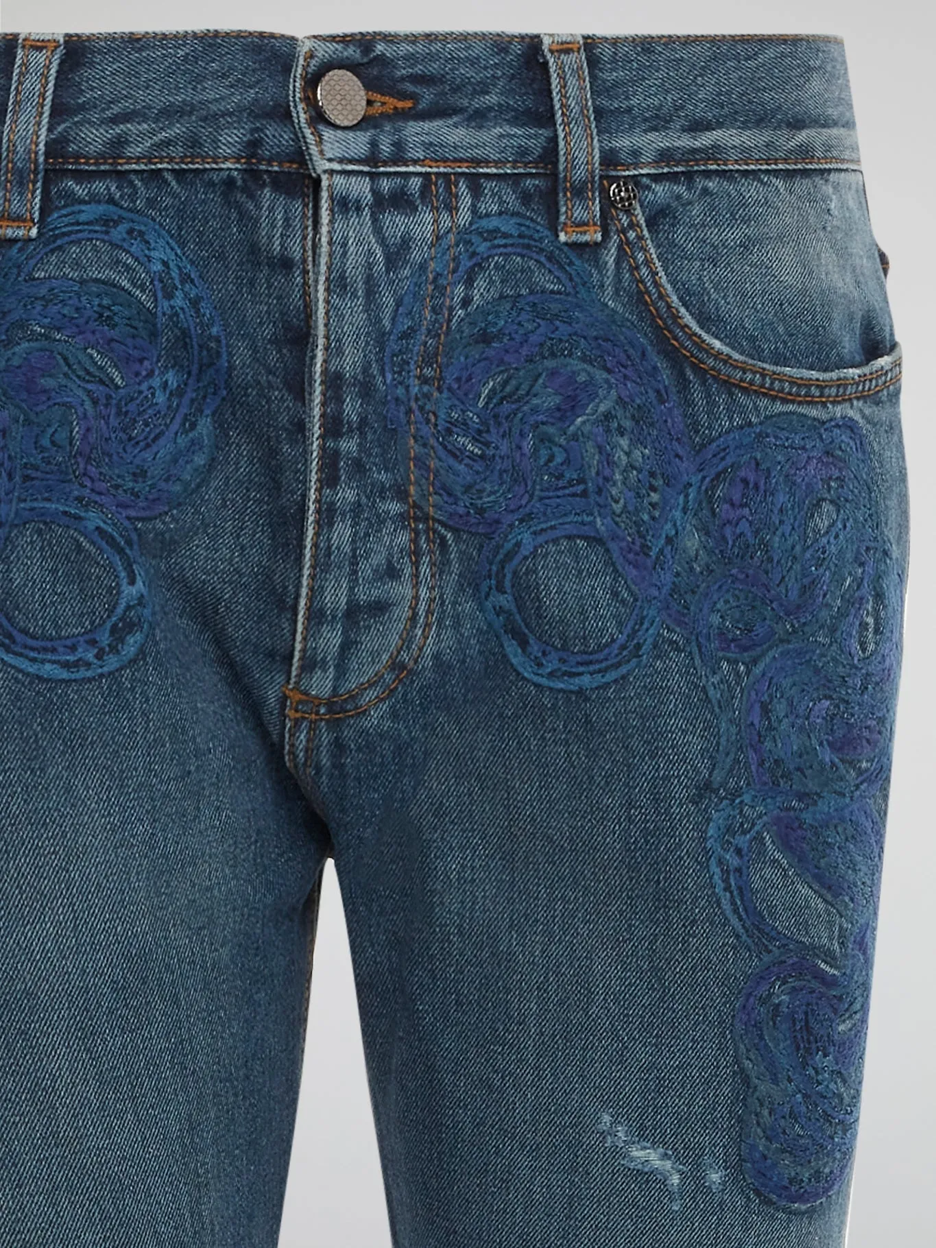 Embroidered Skinny Jeans