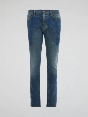 Embroidered Skinny Jeans