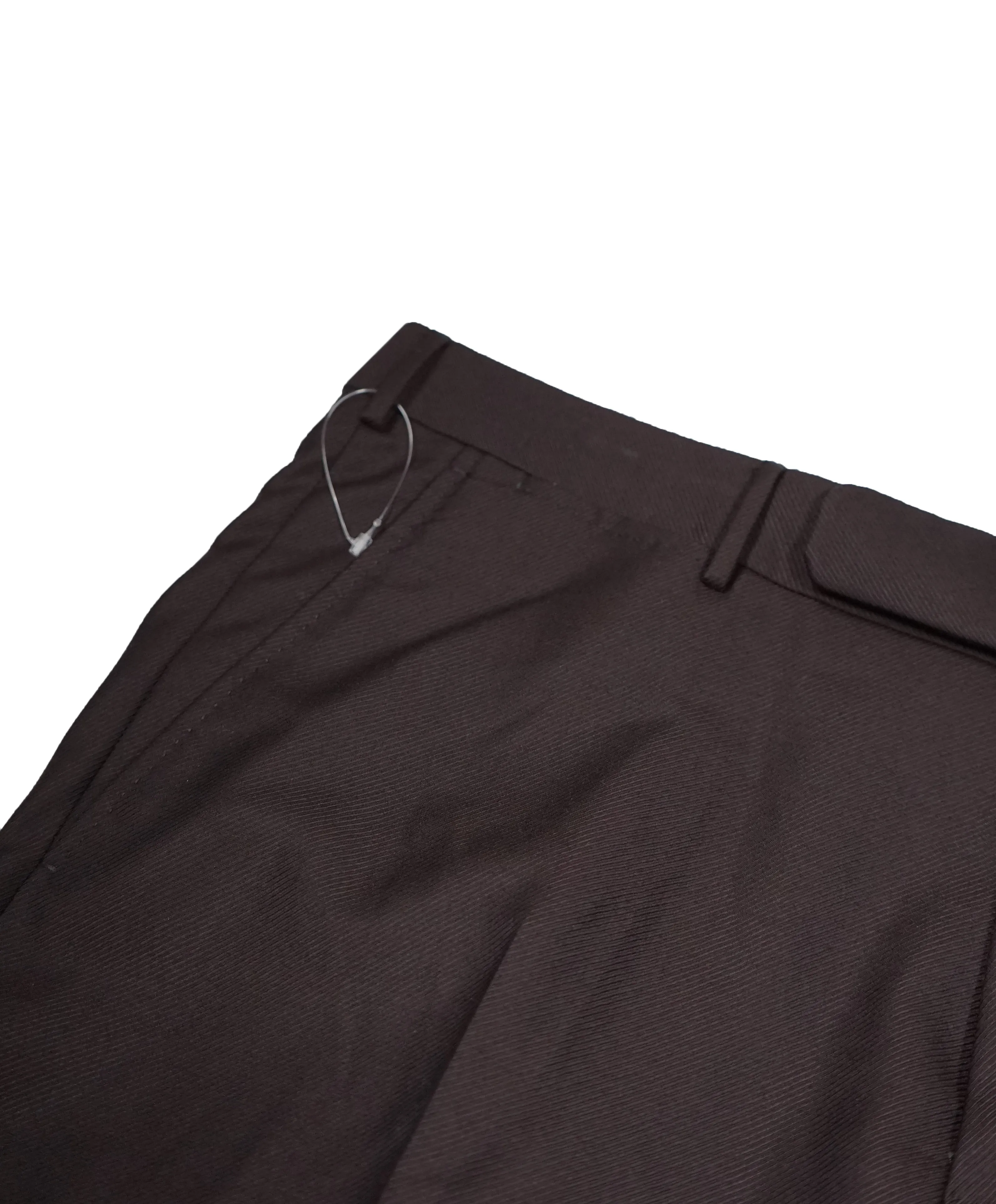 ERMENEGILDO ZEGNA - Coco "TROFEO" Brown Diagonal Weave Flat Front Wool Trousers  - 36W