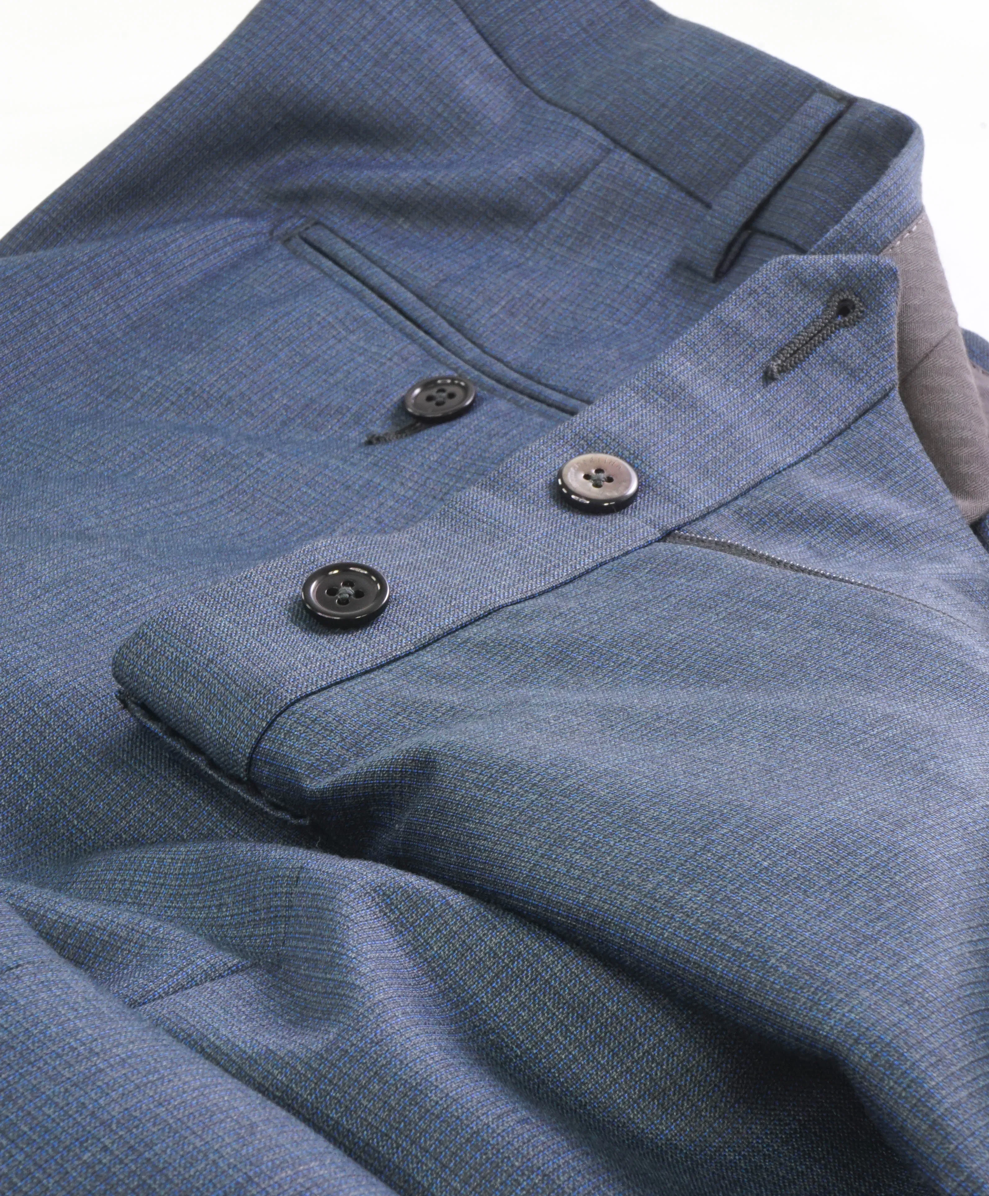 ERMENEGILDO ZEGNA - "322606 MILANO" Blue Check Dress Pants - 40W (58EU)