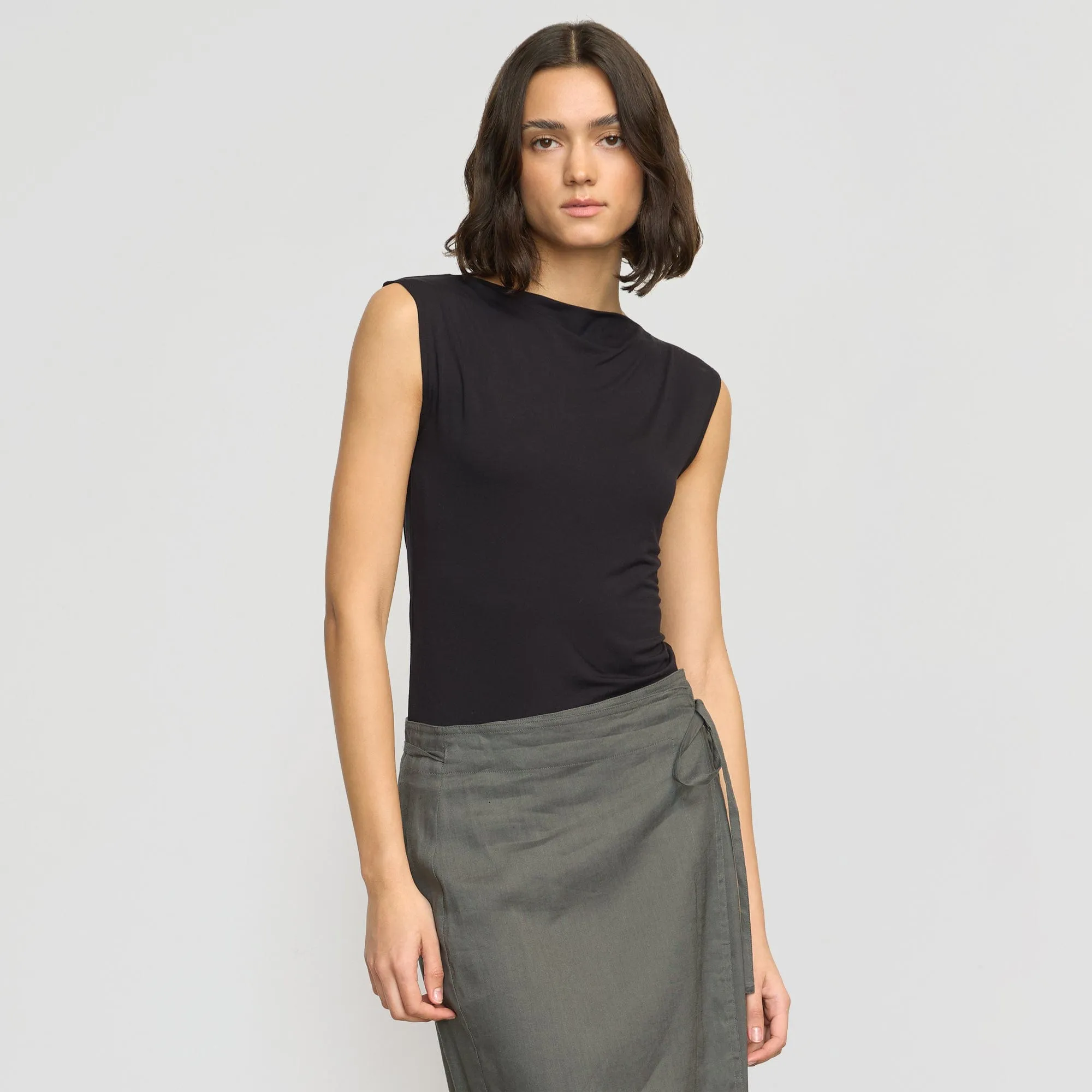Esme Sleeveless Slit-Neck Tank