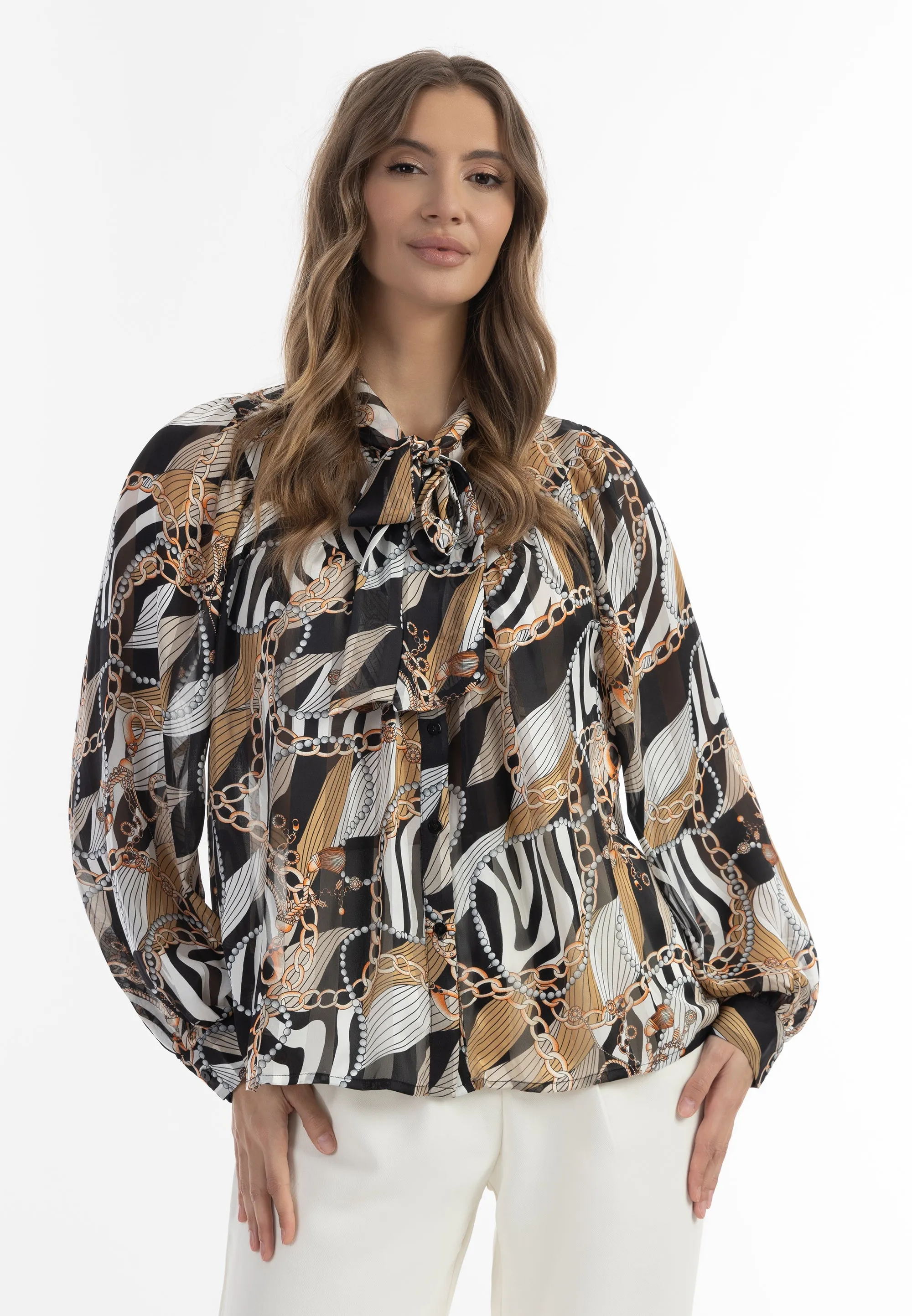 faina Women's Tie-Neck Blouse